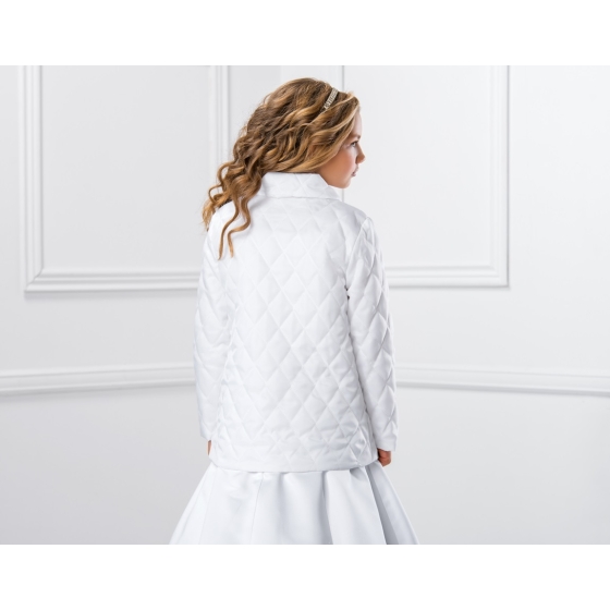 Quiltad isolerad kappa med långa ärmar - Vit / Ivory